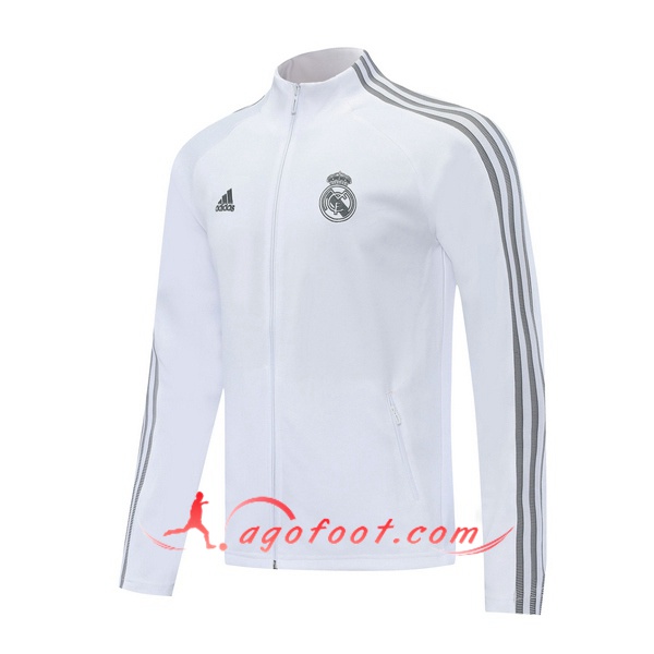 Nouveau Veste De Foot Real Madrid Blanc 19 20