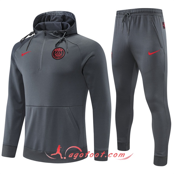 Nouveaux Ensemble Veste A Capuche Survetement Foot PSG Jordan Noir 19 20