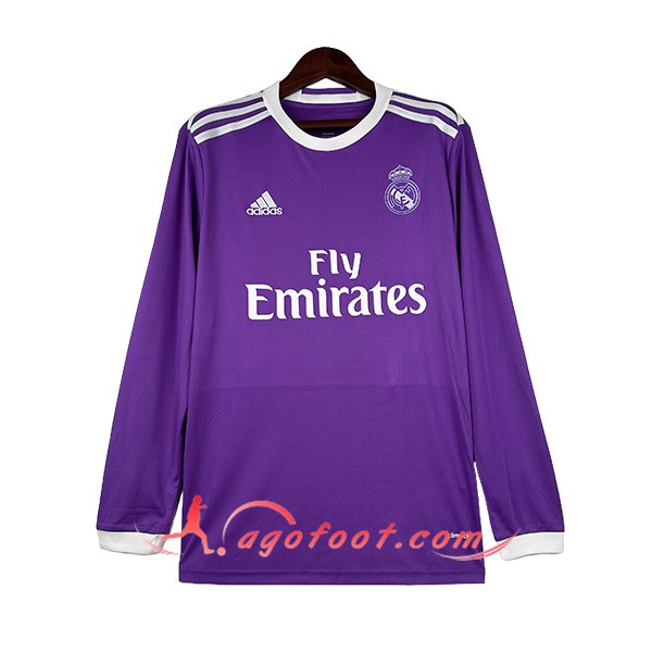 Nouveau Maillot De Foot Real Madrid Retro Exterieur Manches Longues