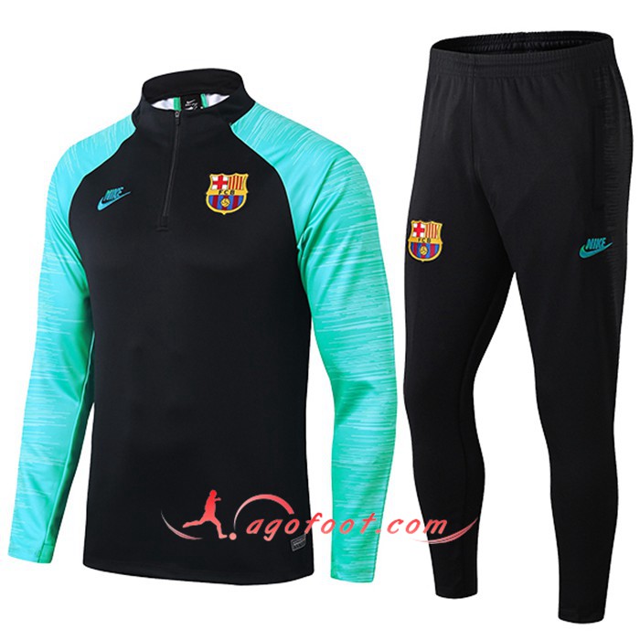 Nouveaux Ensemble Survetement Foot FC Barcelone Beko Vert Noir 19 20