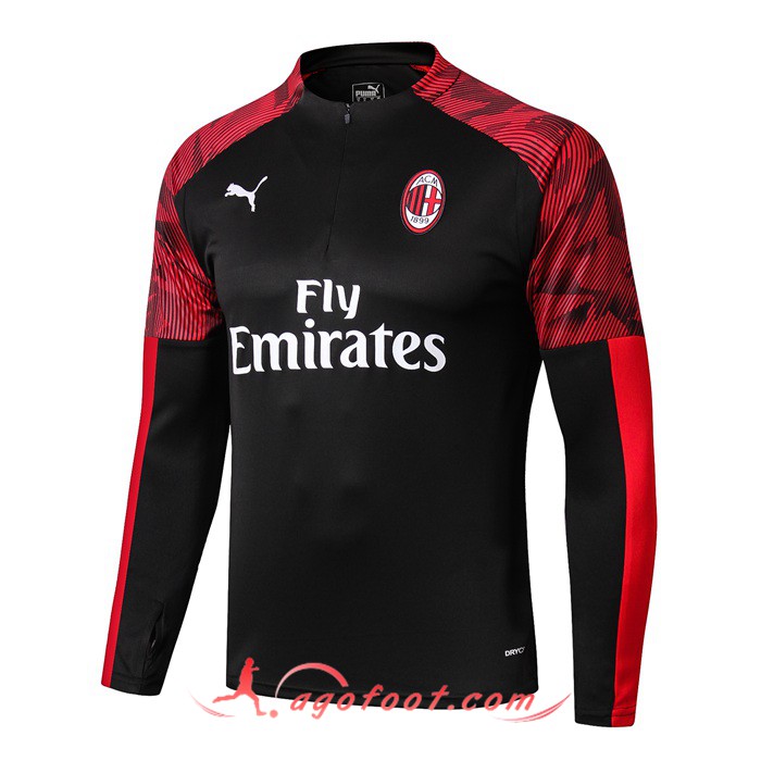 Nouveaux Ensemble Survetement Foot Milan AC Noir 19 20