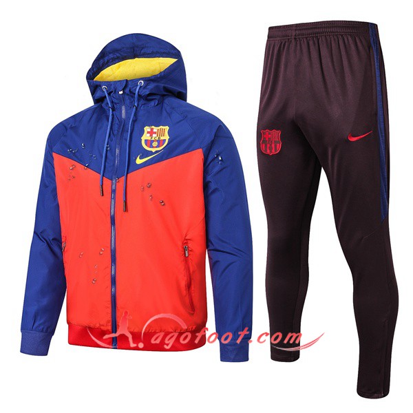 Nouveaux Ensemble Coupe-Vent Survetement Foot FC Barcelone Bleu Orange ...