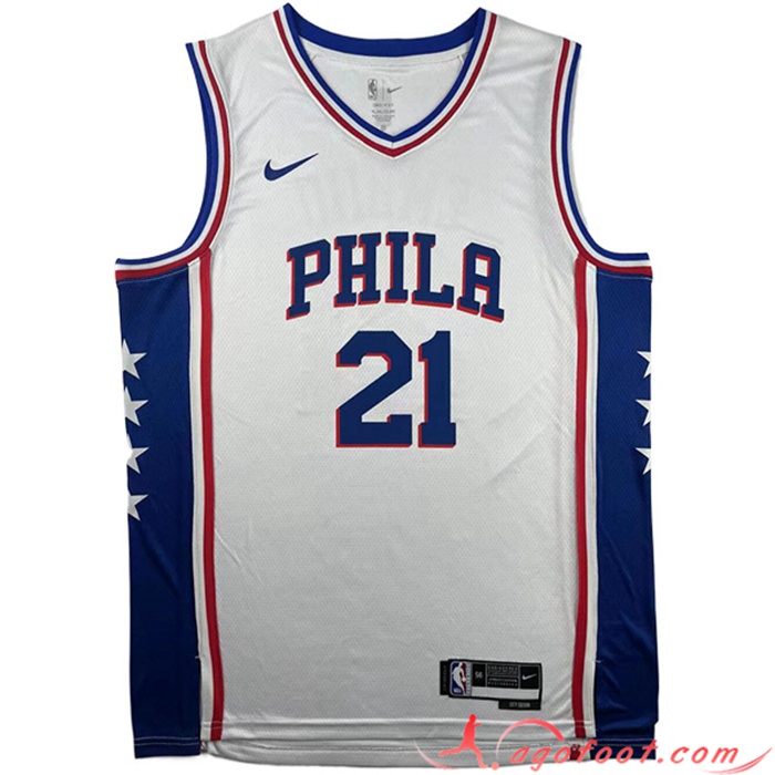 Retro Philadelphia 76ers Iverson #3 Big Meteor White NBA Jersey